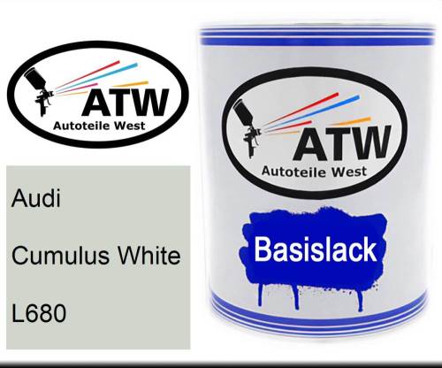 Audi, Cumulus White, L680: 1L Lackdose, von ATW Autoteile West.